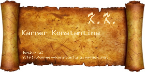 Karner Konstantina névjegykártya
